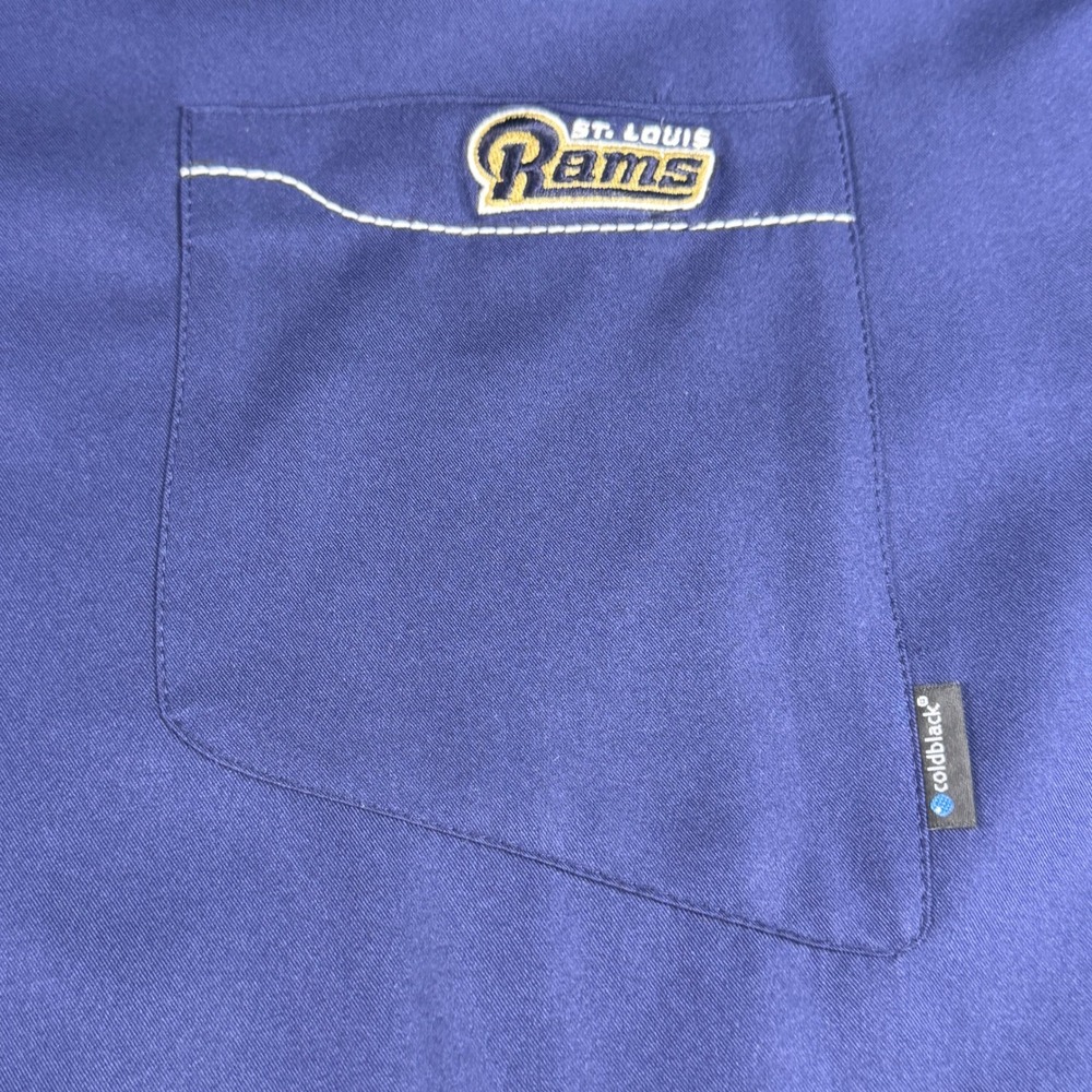 Vintage St. Louis Rams Reebok NFL Onfield Button Up Shirt 2XL Extra Large Mens - Picture 2 of 13